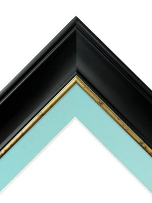 Scandi Black with Crackle Gold Frame with Blue mount for Image Size A3