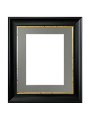 Scandi Black with Crackle Gold Frame with Dark Grey Mount for Image Size 10 x 4 Inch