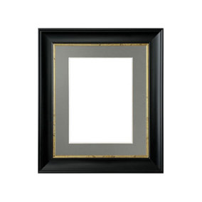 Scandi Black with Crackle Gold Frame with Dark Grey Mount for Image Size 10 x 4 Inch