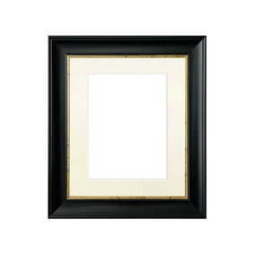 Scandi Black with Crackle Gold Frame with Ivory Mount for Image Size 10 x 4 Inch