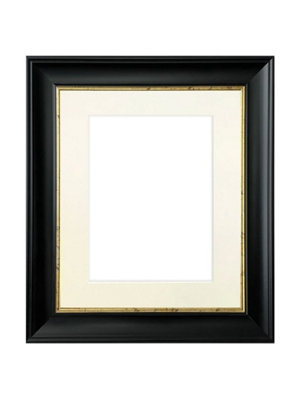 Scandi Black with Crackle Gold Frame with Ivory Mount for Image Size 12 x 10 Inch