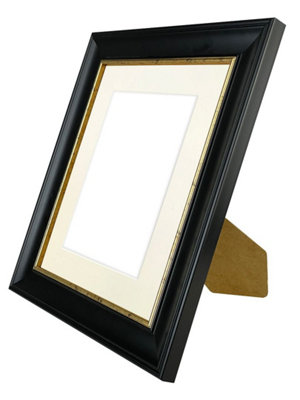 Scandi Black with Crackle Gold Frame with Ivory Mount for Image Size 4.5 x 2.5 Inch