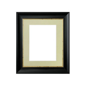 Scandi Black with Crackle Gold Frame with Light Grey Mount for Image Size 10 x 4 Inch