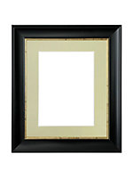 Scandi Black with Crackle Gold Frame with Light Grey Mount for Image Size 16 x 12 Inch