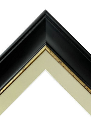 Scandi Black with Crackle Gold Frame with Light Grey Mount for Image Size 30 x 40 CM