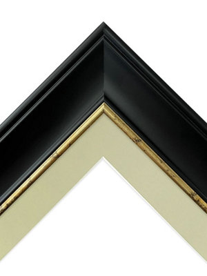 Scandi Black with Crackle Gold Frame with Light Grey Mount for Image Size 30 x 40 CM