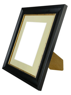 Scandi Black with Crackle Gold Frame with Light Grey Mount for Image Size 9 x 7 Inch