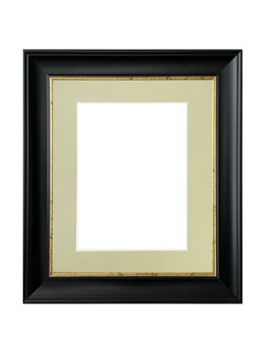 Scandi Black with Crackle Gold Frame with Light Grey Mount for Image Size A4