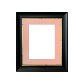 Scandi Black with Crackle Gold Frame with Pink Mount for Image Size 10 x 4 Inch