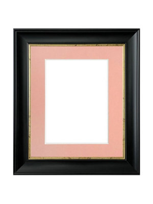 Scandi Black with Crackle Gold Frame with Pink Mount for Image Size 12 x 10 Inch
