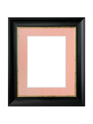 Scandi Black with Crackle Gold Frame with Pink Mount for Image Size 14 x 8 Inch