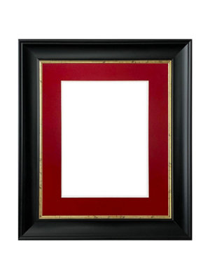 Scandi Black with Crackle Gold Frame with Red Mount for Image Size 10 x 4 Inch