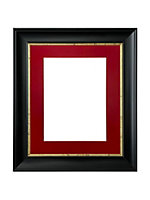 Scandi Black with Crackle Gold Frame with Red Mount for Image Size 15 x 10 Inch