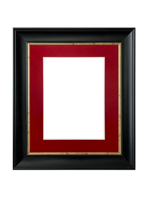 Scandi Black with Crackle Gold Frame with Red Mount for Image Size 16 x 12 Inch