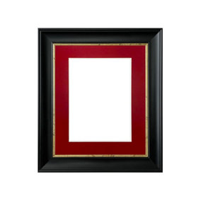Scandi Black with Crackle Gold Frame with Red Mount for Image Size 30 x 40 CM