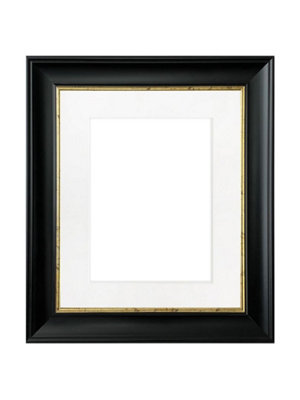 Scandi Black with Crackle Gold Frame with White mount for Image Size 10 x 4 Inch