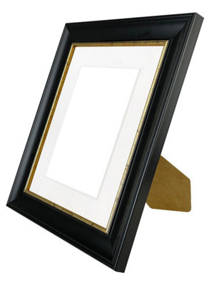 Scandi Black with Crackle Gold Frame with White mount for Image Size 10 x 6