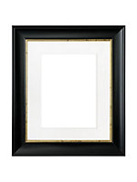 Scandi Black with Crackle Gold Frame with White mount for Image Size 16 x 12 Inch