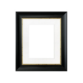 Scandi Black with Crackle Gold Frame with White mount for Image Size 16 x 12 Inch