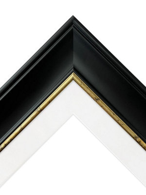 Scandi Black with Crackle Gold Frame with White mount for Image Size 50 x 40 CM
