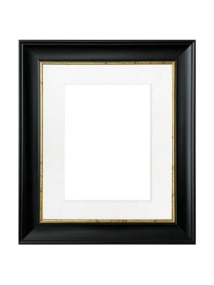 Scandi Black with Crackle Gold Frame with White mount for Image Size 6 x 4 Inch