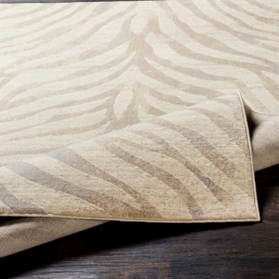 Scandi Boho Zebra Light Grey CYBELE Area Rug 160 x 220 cm - Easy Care ...