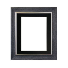 Scandi Charcoal Grey Frame with Black Mount for Image Size 10 x 4 Inch
