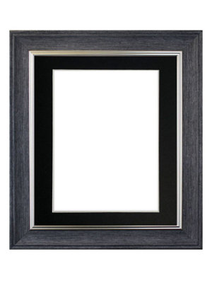 Scandi Charcoal Grey Frame with Black Mount for Image Size 4.5 x 2.5 Inch