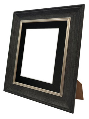 Scandi Charcoal Grey Frame with Black Mount for Image Size 4 x 3 Inch