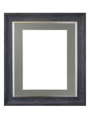 Scandi Charcoal Grey Frame with Dark Grey Mount for Image Size 12 x 10 Inch