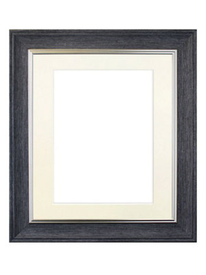 Scandi Charcoal Grey Frame with Ivory Mount for Image Size 12 x 10 Inch