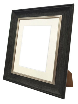 Scandi Charcoal Grey Frame with Ivory Mount for Image Size 4 x 3 Inch