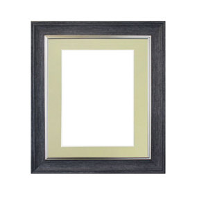 Scandi Charcoal Grey Frame with Light Grey Mount for Image Size 10 x 4 Inch