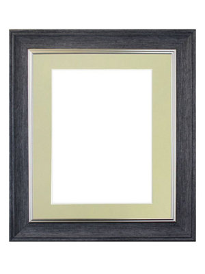 Scandi Charcoal Grey Frame with Light Grey Mount for Image Size 10 x 8 Inch