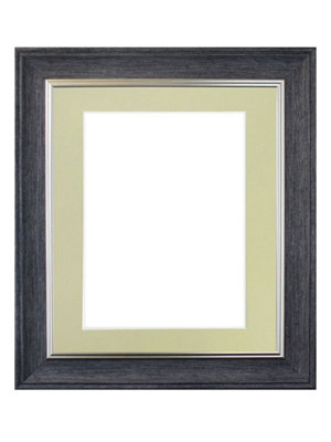 Scandi Charcoal Grey Frame with Light Grey Mount for Image Size 12 x 10 Inch