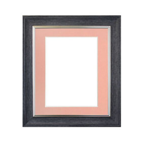Scandi Charcoal Grey Frame with Pink Mount for Image Size 10 x 4 Inch