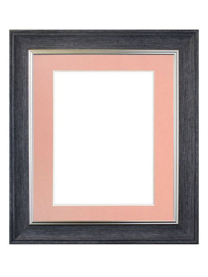 Scandi Charcoal Grey Frame with Pink Mount for Image Size 7 x 5 Inch