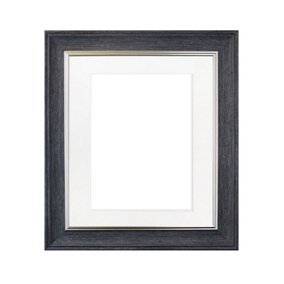 Scandi Charcoal Grey Frame with White Mount for Image Size 10 x 4 Inch
