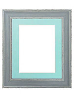 Scandi Distressed Blue Frame with Blue Mount for Image Size 9 x 6