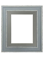 Scandi Distressed Blue Frame with Dark Grey Mount for Image Size 50 x 40 CM