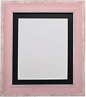 Scandi Distressed Pink Frame with Black Mount for Image Size 15 x 10 Inch