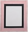 Scandi Distressed Pink Frame with Black Mount for Image Size 16 x 12 Inch
