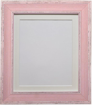 Scandi Distressed Pink Frame with Ivory Mount for Image Size 10 x 8 Inch