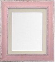 Scandi Distressed Pink Frame with Light Grey Mount for Image Size 16 x 12 Inch