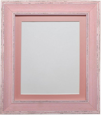 Scandi Distressed Pink Frame with Pink Mount for Image Size 16 x 12 Inch