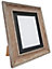 Scandi Distressed Wood Frame with Black Mount for Image Size 10 x 8 Inch