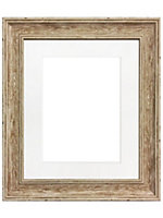Scandi Distressed Wood Frame with White Mount for Image Size 30 x 40 CM