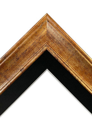 Scandi Gold Frame with Black Mount for Image Size 5 x 3.5 Inch