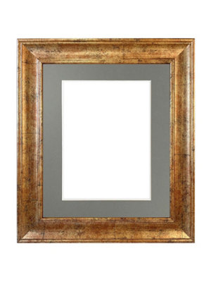 Scandi Gold Frame with Dark Grey Mount for Image Size 7 x 5 Inch