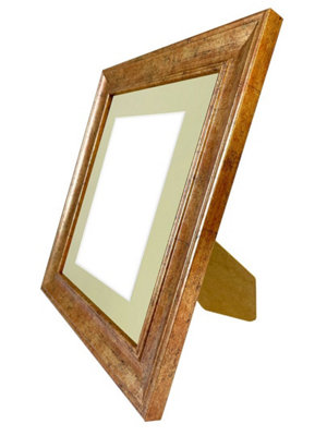 Scandi Gold Frame with Light Grey Mount for Image Size 5 x 3.5 Inch